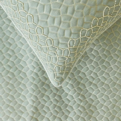 The HomeCentric King/Queen/Twin Blue Designer Full 68"x18" Bed Runner Without Pillow Cover, Mosaic, Bead Embroidery, Handmade, Tassels Bed Scarf on Jacquard Fabric - Tessellation Blue