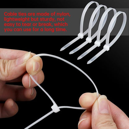 64-Piece Lint Trap and Cable Ties Set for Washing Machine, Includes 16 Nylon Mesh Lint Traps and 48 Cable Ties, Easy and Effective Lint Filtration (White)