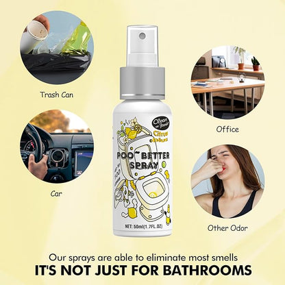 Clean-n-Fresh Toilet Spray, Pack of 3 - Citrus Scent, Bathroom & Toilet Odor Removers, Air Fresheners for Home, Travel Size Toiletries, Total 5.1 Fl Oz