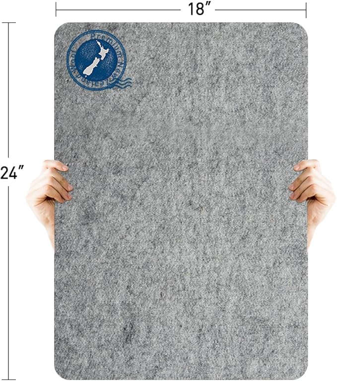 ZOMONETI 24" x 18" Wool Pressing Mat 100% New Zealand Felted Wool Ironing Mat Pad Blanket for Quilter, Sewing, Quilting Supplies and Notions