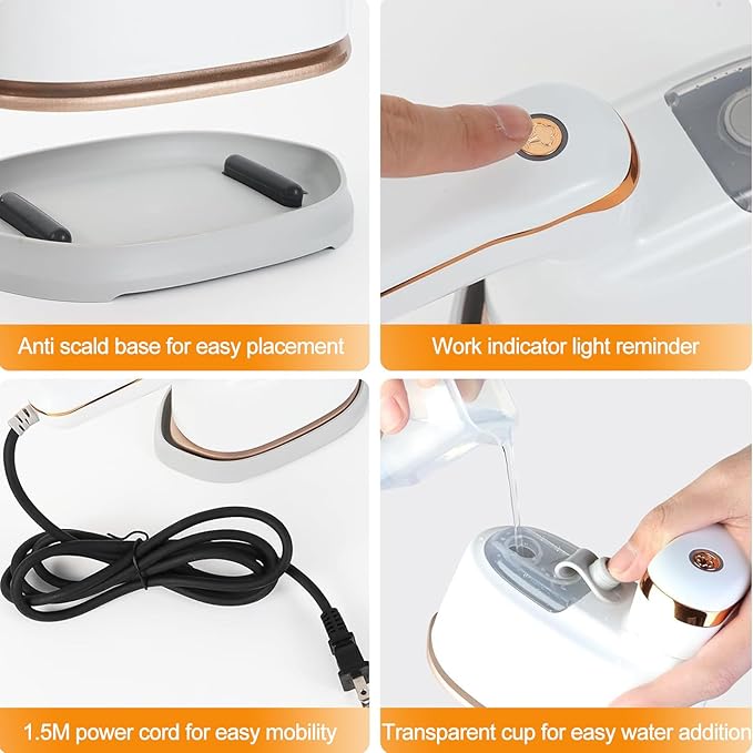 Mini Steam Iron, 2-IN-1 Handheld Size Steamer,1100W & 15s Fast Heat Up, Portable Steamer Iron for Home & Gift, Travel