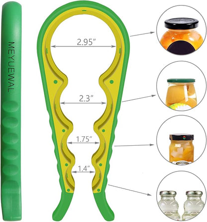 Jar Opener, 6 In 1 Bottle Opener Can Opener for Weak Hands, Jar Openers for Seniors with Arthritis, Multifunctional Lid Opener Kit, Easy Jar Opener Tool for Elderly Adults Kids (Green)