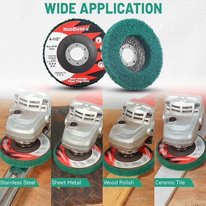 10Pcs 180 Grit Scour Flap Disc 4 1/2 Inch Angle Grinder Attachment Coarse Sanding Disc Paint Rust Remover Wire Brush Metal Polishing Wheel