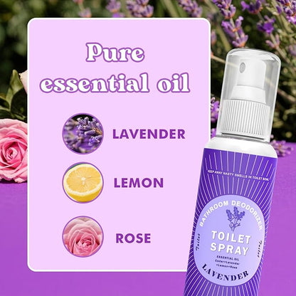 Toilet Spray Travel Size Lavender, Air Freshener Bathroom Spray, Up to 240 Uses, 2 Pack