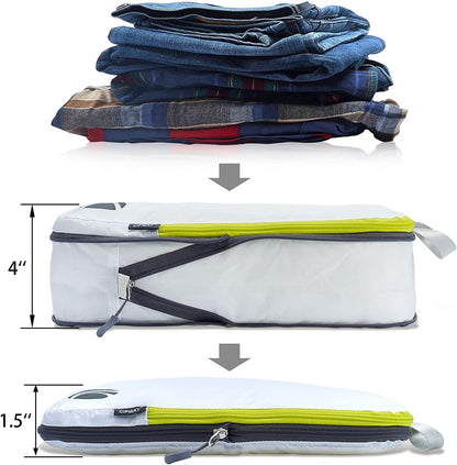 Cipway Compression Packing Cubes Set, Ultralight Expandable Travel Packing Organizers for Carry on Luggage (White 3pcs)