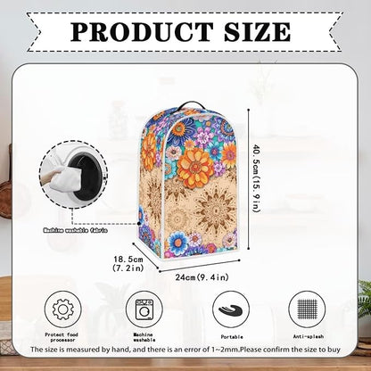 Boho Mandala Floral Blender Cover Toaster Cover Washable Dust Cover Dustproof Bakeware Cover Kitchen Appliance Accessories Size M