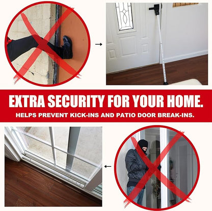 SECURITYMAN Door Security Bar & Sliding Patio Bar - Constructed of High Grade Iron - Great for Apartment Security, Hotel Safety, or Home Protection Door Stoppers