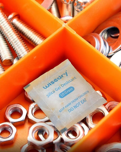 wisedry 10 Gram [30 Packs] Silica Gel Desiccant Packets Reusable for Moisture with Color Indicating Rechargeable Small Dessicant Packs Food Grade