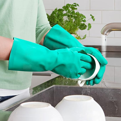 ThxToms Chemical Resistant Nitrile Gloves,Resist Household Acid, Alkali, Solvent and Oil, Latex Rubber Free, 1 Pair Extra Large