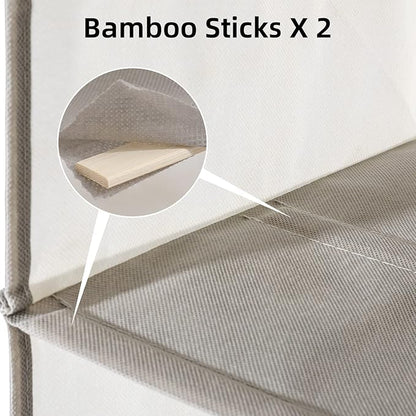 2 Packs Hanging Closet Organizer Storage, 4-Shelf Hanging Shelves for Closet, Closet Clothes Organizer and Storage with Side Pocket, Beige