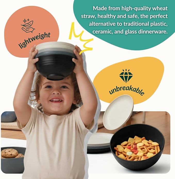 40 PCS Wheat Straw Dinnerwave Sets