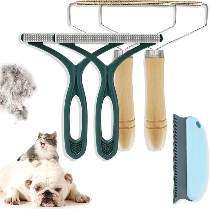 Pet Hair Remover, Portable Dog Cat Hair Remover, Lint Remover, Reusable Pet Hair Removal Tool, Lint Shaver Cleaner Pro, Carpet Scraper for Couch Furniture, Blanket, Clothing, Carpet, Rugs (5)