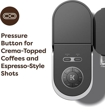 Keurig K-Crema Single Serve K-Cup Pod Coffee Maker, PressureInfusion & MultiStream Technology, Brews Crema-Topped Coffee, Espresso-Style Shots, Classic Coffee, Tea, Cocoa, 72 oz Removable Reservoir