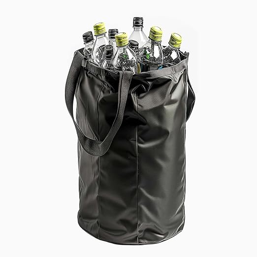 Removeable Reusable Inner Bag for 26 Gallon 100L Recycle Bin Made from recycled plastic bottles, environmentally friendly and sturdy, for recycling Bottle Can Glass Waste Plastice Stickers, Black