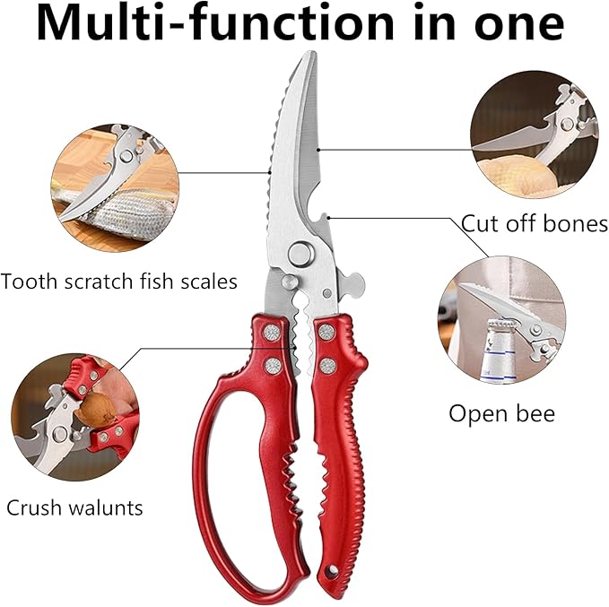 3-piece kitchen set include Kitchen Shears Peeler Can Opener Manual,Heavy Duty Kitchen Scissors for Chicken, Potato Carrot Peelers,Magnet,Stainless Steel,Stainless