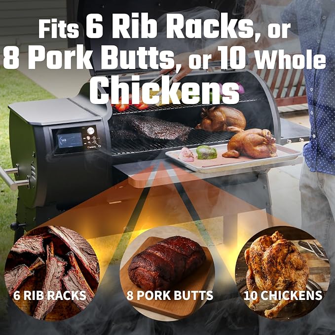 Brisk It Origin-940 Electric Wood Pellet Smoker Grill – A.I. Smart BBQ Grill with WiFi, 7-in-1 Outdoor Grill & Smoker, PID Controller (Up to 500°F), 940 sq.in Cooking Area, Meat Probe