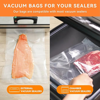 Wevac Vacuum Sealer Bags Rolls with Dispenser, 11"x50' (2 Pack) – Heavy Duty, Leakproof Food Storage for Sous Vide, Meal Prep & Freezer – Compatible with Food Saver