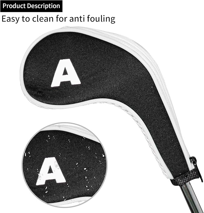 Golf 12pcs Thick Synthetic Golf Iron Head Covers Set Headcover Fit All Brands Callaway Ping Taylormade Cobra Etc. Also Custom Name