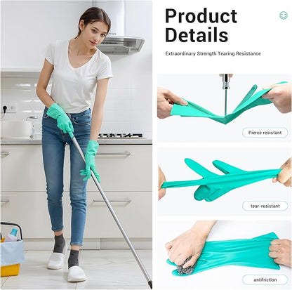 ThxToms Chemical Resistant Nitrile Gloves, Resist Household Acid, Alkali, Solvent and Oil, Latex Rubber Free, 1 Pair Medium