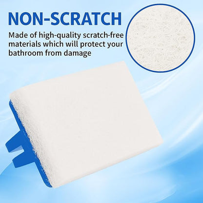 6 Pcs Hand Scrubber, Bathtub Scrubber with Handle, Non-Scratch Bathroom Scrubbing Pads for Cleaning Shower Tile Bathtube Sink Swimming Pool Step & Corner (Blue)