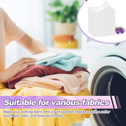 600 Count Dryer Sheets Fabric Softener Fresh Scent Dryer Sheets Bulk Naturally Softens and Removes Static Cling, Ideal for Large Households, Sensitive Skin(Lavender Scent)