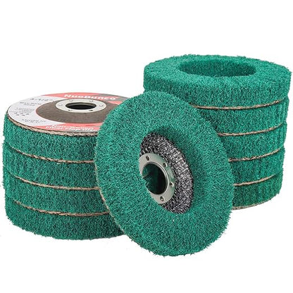 10Pcs 180 Grit Scour Flap Disc 4 1/2 Inch Angle Grinder Attachment Coarse Sanding Disc Paint Rust Remover Wire Brush Metal Polishing Wheel