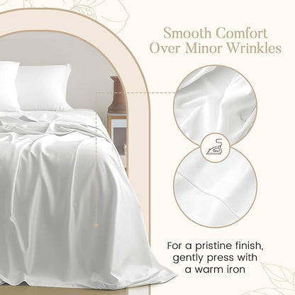 100% Egyptian Cotton Sheets King Size, 800 Thread Count 4 Piece Breathable Bed Sheet Set, 15" Deep Pocket King Sheets Cotton, Solid Sateen Weave Luxury Hotel Collection, No Pill & Shrink- Light Blue