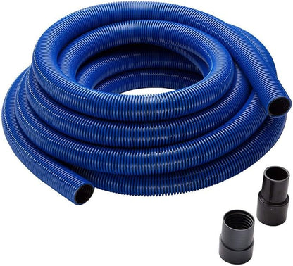 Rockler 40’ Heavy-Duty Shop Vacuum Hose Dust Collector - 1-1/2” Helix Design Shop Vac Hose - Polymer Dust Collection w/Swiveling Ports Prevent Twisting & Tangling - Woodworking Dust Collectors