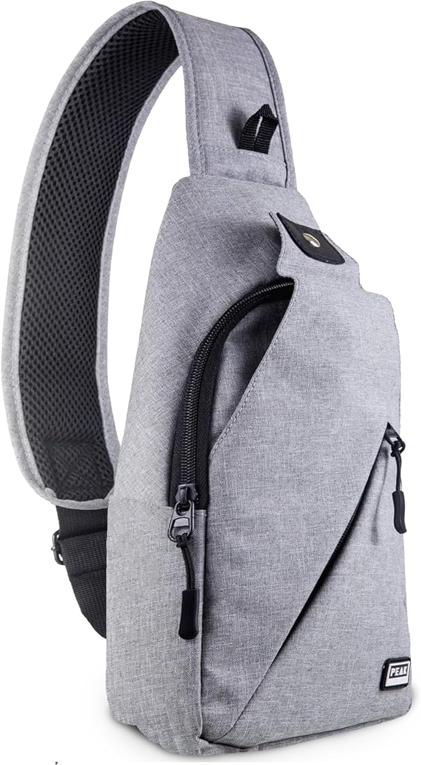 Peak Gear Travel Sling Bag. Compact Crossbody Bag | Lighter and Smaller than a Backpack | Lifetime Lost & Found ID Tag