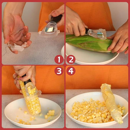 Professional Corn Kernel Cutter, Corn Cutter Peeler Stripper Tool with Large Ergonomic Handle, Corn Peeler #1114