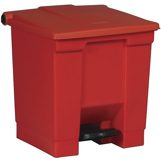 Rubbermaid Commercial Products Legacy Step-On Trash/Garbage Can/Bin, 8 Gallon, Red, for Doctor's Office/Hospitals/Healthcare