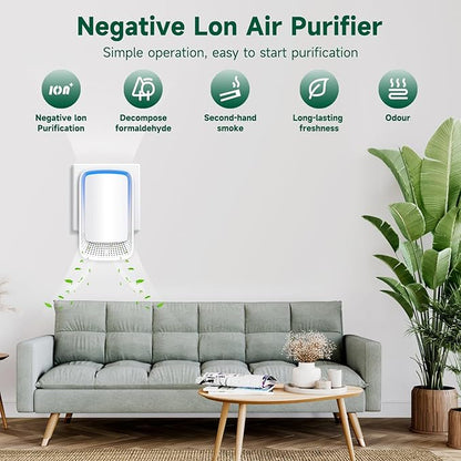 Air Ionizers for Home (3 Pack), Negative Ion Generator, Quiet Air Freshener for Bedroom, Office, Kitchen, Portable Air Filter Odor, Smoke Dust, Pets, Eliminator, Mini Air Cleaner