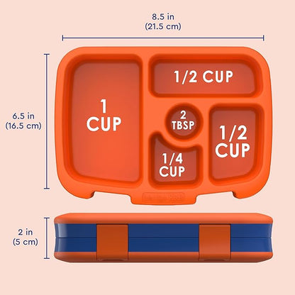 Bentgo Kids Prints Leak-Proof, 5-Compartment Bento-Style Kids Lunch Box - Ideal Portion Sizes for Ages 3-7, Durable, Drop-Proof, Dishwasher Safe, & PFAS & BPA-Free Materials (Sports)
