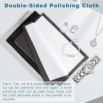 Phinus 3PCS Jewelry Cleaning Cloth, 10'' x 12'' Silver Polishing Cloth Jewelry, 100% Cotton Jewelry Cloth Polishing for Cleaning Gold, Diamonds, Platinum, Gemstones, Coins