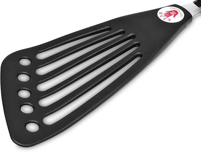Seki Japan Left Handed Spatula Egg Flipper Fish Spatula Cookware - Slotted Turner Egg Flipper Utensils 12” for Left Handed Gifts