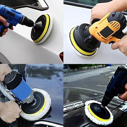 Car Foam Polishing Buffing Kit, Polishing Buffing Pads, Wool Pads, Polishing & Buffing Wheels, for Headlights & Body Foam Wax & Buffer Kits (6)