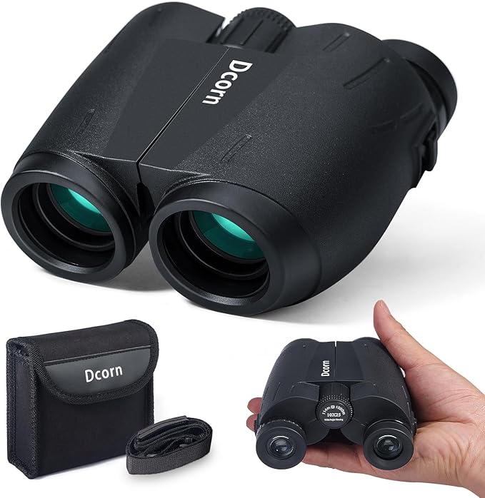 10x25 Binoculars for Adults and Kids, Compact Travel Binoculars for Bird Watching, Survival Gear for Outdoor Hunting Hiking, or Theater and Concerts