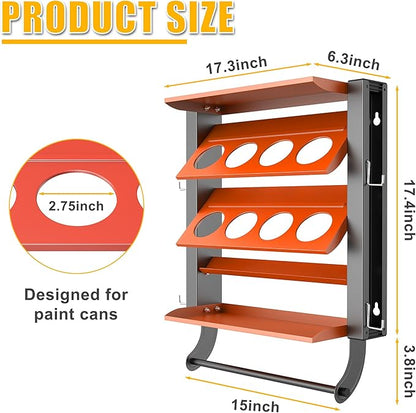 Ultrawall Spray Can Holder Rack, Heavy Duty Steel Wall Mounted Spray Bottle Holder, Garage Tool Utility Storage Rack, Holds 100 lbs