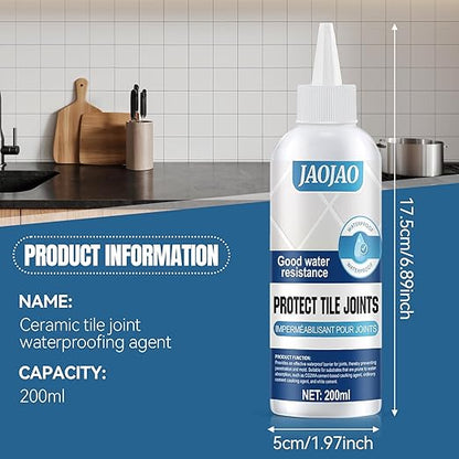 JAOJAO Grout Sealer for Floor Tile, Grout Repair Kit Tile Grout Sealer Shower Sealant Quick Drying Long Lasting Transparent for Floor Tile for Stone Bathroom Marble Indoor Outdoor, 200ml