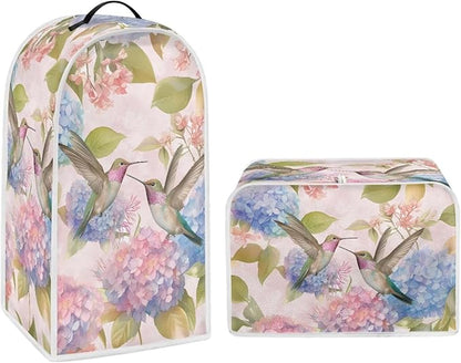 Hummingbird Kitchen Blender Cover Toaster Cover 4 Slice Washable Kitchen Accessories Flower Pattern Small Appliance Protector Dustproof Covers