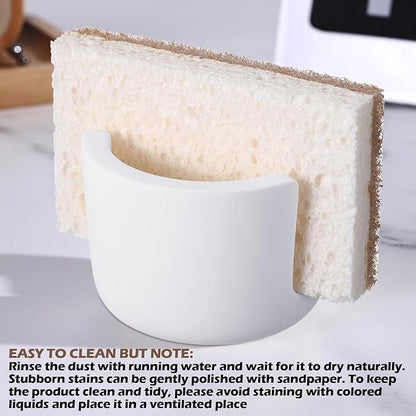 Geelin 2 Pack Diatomite Stone Sponge Holder for Kitchen Sink Absorbent Sponge Drying Rack Dish Organizer Kitchen Accessories Sink Tray(White)