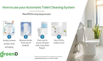 MGICAN Patented Automatic Toilet Cleaning System(ATCS) | Non-Toxic | Bleach Free & Long-Lasting | In Tank Toilet Bowl Cleaner | Cleans & Removes Stains in Every Flush| UL-Certified, 1 Pack