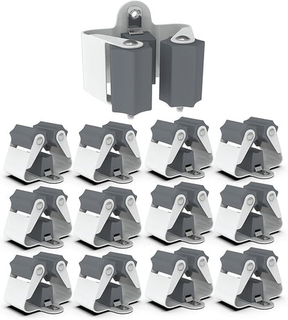 3-H Broom Holder Wall Mount 12 Pack, Mop and Broom Holder Wall Mount for Hanging and Organizing Shovel,Rake,Brush,Yard Tools in Laundry Room Garden Garage (grey)