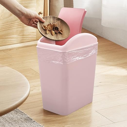 4.5 Gallon Pink Plastic Waste Can, Kitchen Garbage Can with Swing Lid, 1 Pack
