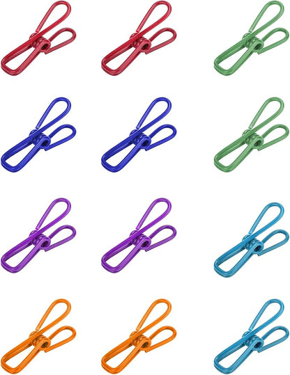 Multipurpose 2 in Chip Bag Clips 12 Pack Metal Clips for Kitchen Food Storage, Laundry Hanging, Bag Chip Bag Sealing - Easy to Use Strong Grip Clips for Home Organizing