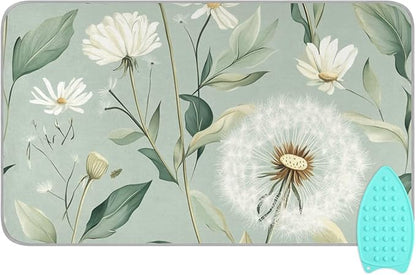 Ironing Mat Portable Ironing Pad Ironing Blanket for Table Top Heat Resistance Double-Side Using Travel Large 47.2 x 27.6 Inch Foldable Lightweight Sage Green Dandelions
