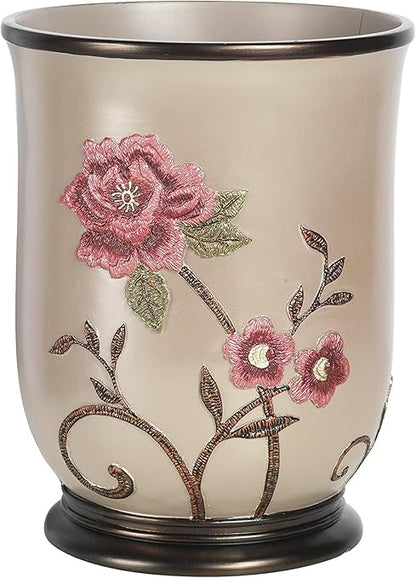 Zahari Home Decorative Trash Can for Bathroom, Office & Bedroom - 2.1 Gallons Stylish & Small Trash Can for Dorms, Desktop & Restroom - Chic Waste Basket for Compact Spaces, Larrisa