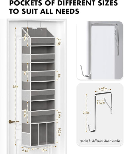 Over The Door Organizer Storage - 50lb Heavy Duty 6 Shelf Over Door Organizer Hanging Space Saving Perfect for Bedroom Bathroom Dorm Nursery Pantry