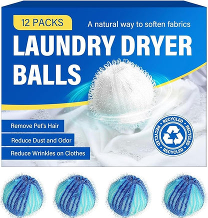 Pet Hair Remover for Laundry, Reusable Lint Traps for Washing Machine Hose, Effective Washing Balls for Pet Fur Remover 12Pcs