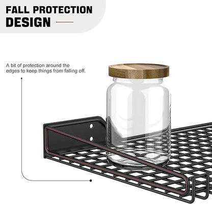 Ultrawall Wall Mounted Storage Shelf for Garage, 2 Pack Metal Shelf Rack, Heavy-Duty Wall Organizer Shelves Suitable for Shop, Shed, Garage 23.5inch x 12inch(Black)
